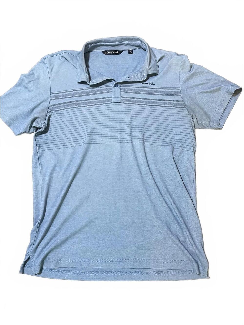 Travis Matthew Blue Striped Polo size Large
